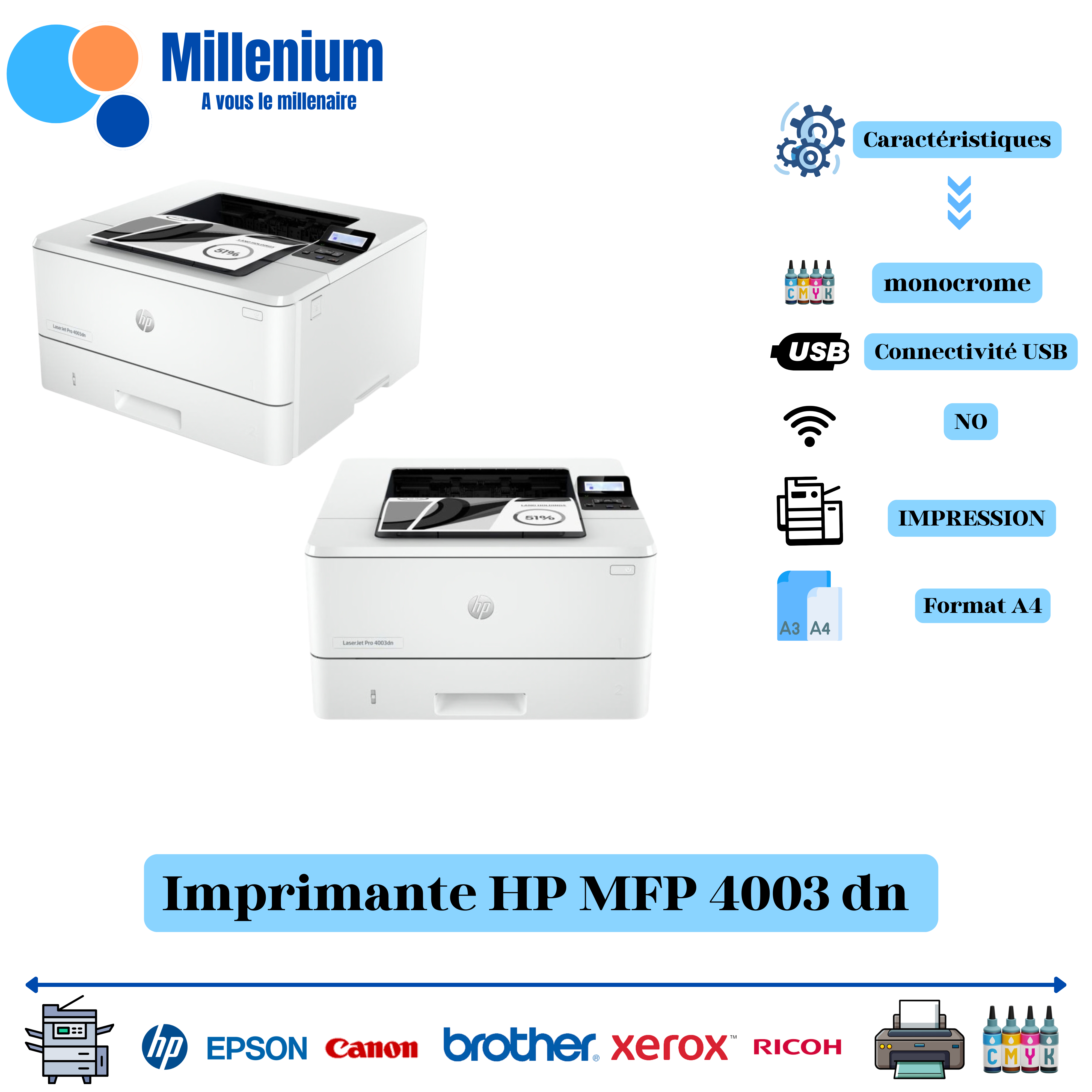 IMPRIMANTE HP LASER MFP 4303 FDW COULEUR MULTIFINCTION