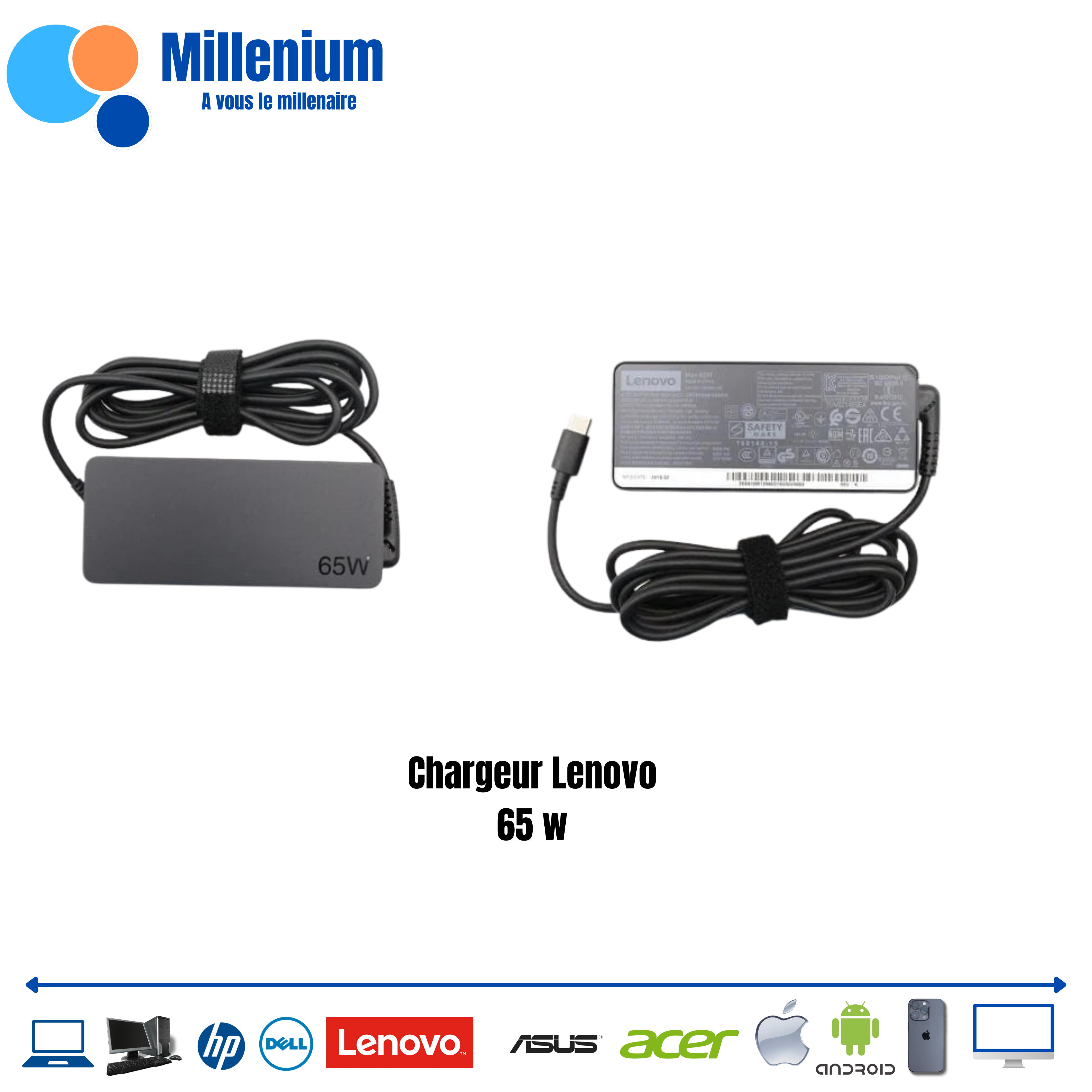 chargeur Lenovo Type C 65 W