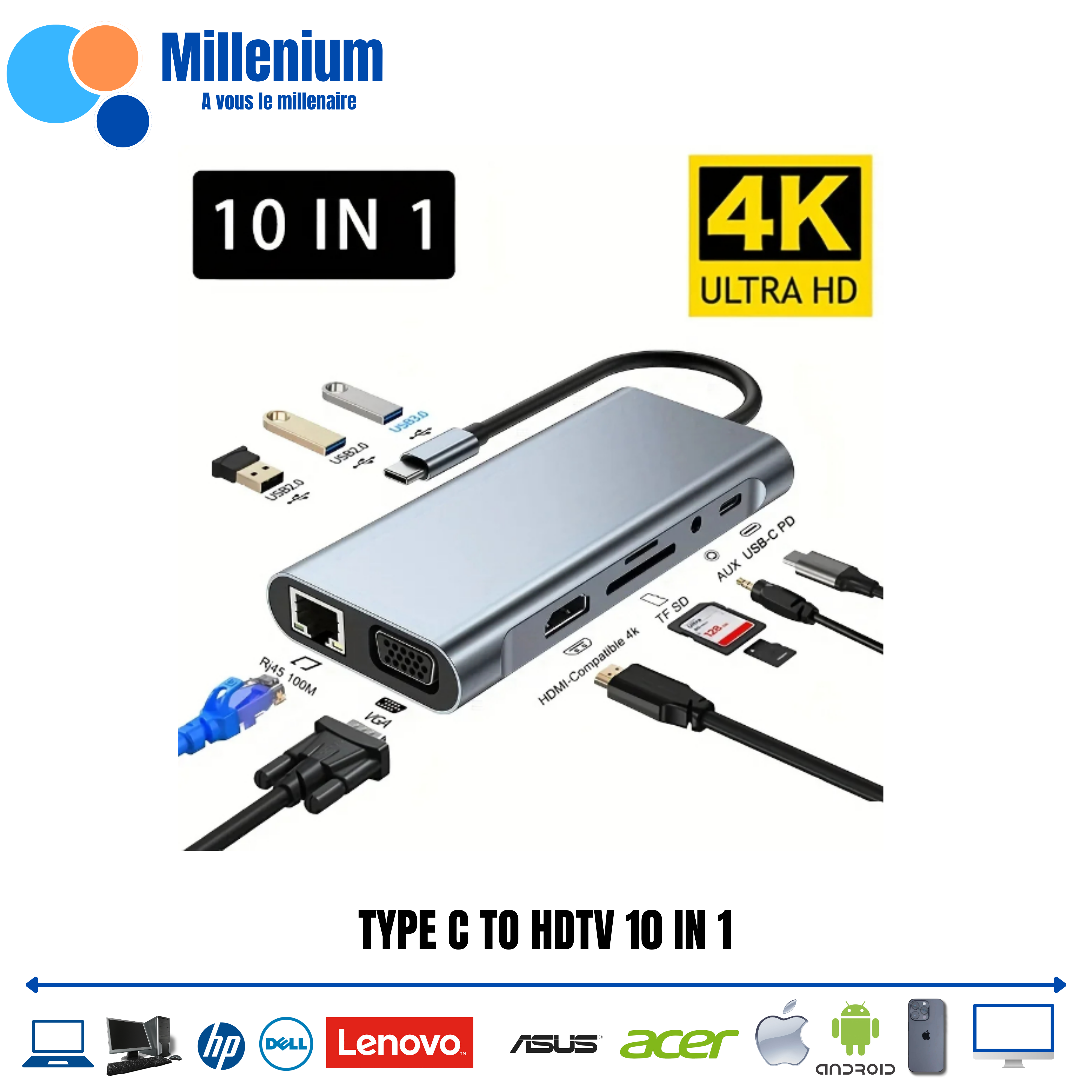TYPE C TO HDTV 10 EN 1